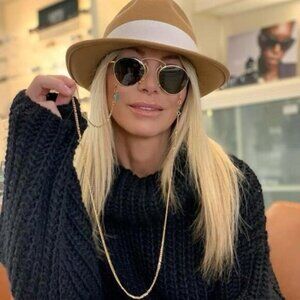 Gucci GG1034S 002 Sunglasses Gold Geometric Frame, Grey Lenses